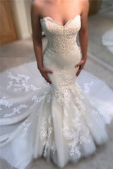 Custom made this latest Sweetheart Mermaid Wedding Dress Online Modern Strapless Lace Bridal Gowns on stylesnuggle. We offer extra coupons, make in and affordable price. We provide worldwide shipping and will make the dress perfect for everyoneone.