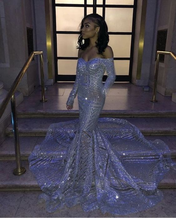 Looking for Prom Dresses, Evening Dresses in Sequined,  Mermaid style,  and Gorgeous Beading work? stylesnuggle has all covered on this elegant Sweetheart Strapless Sequins Long Train Mermaid Prom Dresses with Sleeves.