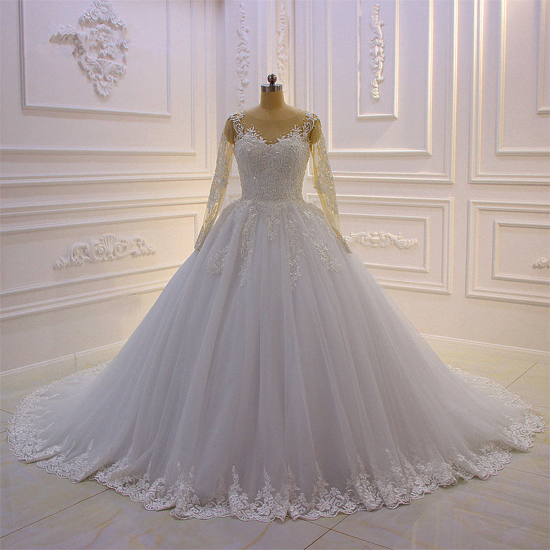 stylesnuggle custom made you this Trendy Sweetheart Long Sleevess Ivory Ball Gown Wedding Dress comes in all sizes and colors. Welcome to pick the most fabulous style today, extra coupons to save a lot.