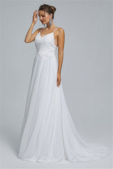 Tulle A-line Sheer Straps Sweetheart Applique Floor-length Sleeveless Wedding Dress Cover-stylesnuggle