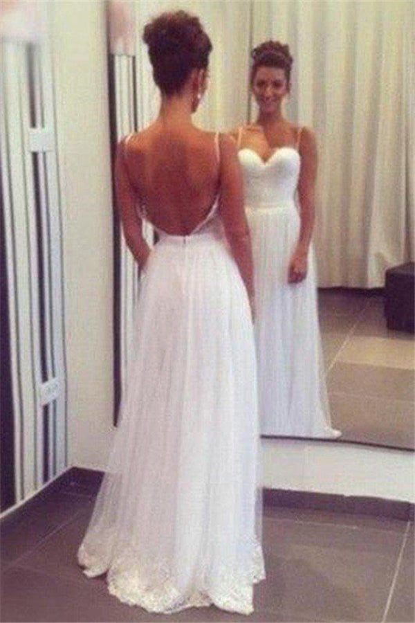 Tulle Floor Length Ruffless A Line Sleeveless Sweetheart Wedding Dresses-stylesnuggle