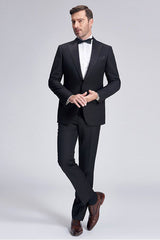 stylesnuggle made this Unique Silk Peak Lapel Black Mens Suits for Wedding, One Button Stripes Wedding Tuxedo with rush order service. Discover the design of this Black Stripe Single Breasted Peaked Lapel mens suits cheap for prom, wedding or formal business occasion.