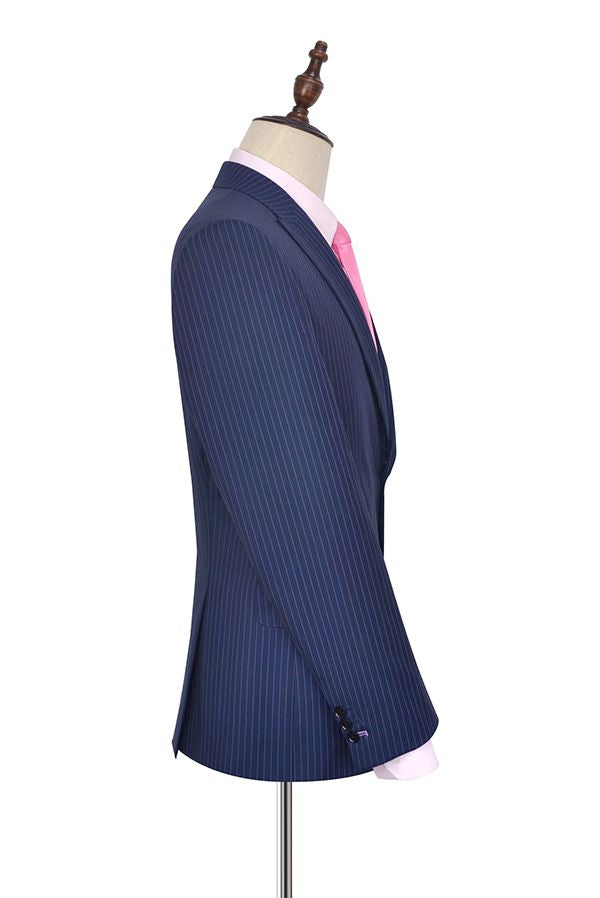 stylesnuggle has various Custom design mens suits for prom, wedding or business. Shop this Vertical Stripes Peak Lapel Mens Suits for Business, Two Buttons Navy Blue Suits for Men with free shipping and rush delivery. Special offers are offered to this Dark Navy Single Breasted Peaked Lapel Two-piece mens suits.