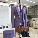 Violet Purple 3-Pieces Tailored Slim Fit Prom Suits For Men-stylesnuggle