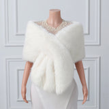 Warp knitted wool round hole mid-length imitation wool wedding shawl-stylesnuggle