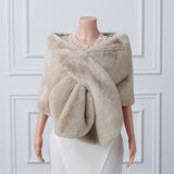 Warp knitted wool round hole mid-length imitation wool wedding shawl-stylesnuggle