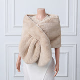 Warp knitted wool round hole mid-length imitation wool wedding shawl-stylesnuggle