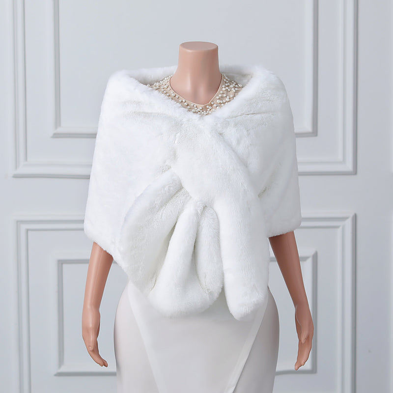 Warp knitted wool round hole mid-length imitation wool wedding shawl-stylesnuggle