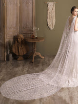 Water Waterfall One-Tier Flowers Tulle Wedding Veils-stylesnuggle