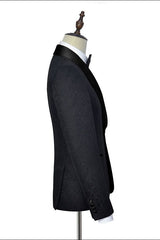 This Well-cut Black Jacquard Wedding Tuxedo for Men, Shawl Lapel Silk One Button Wedding Suits at stylesnuggle comes in all sizes for prom, wedding and business. Shop an amazing selection of Shawl Lapel Single Breasted Black mens suits in cheap price.