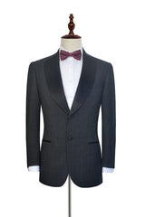 This Well-cut Dark Grey Black Shawl Collar Wedding Tuxedos, Two Buttons Wedding Suits for Men at stylesnuggle comes in all sizes for prom, wedding and business. Shop an amazing selection of Shawl Lapel Single Breasted Black mens suits in cheap price.