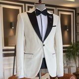 White 2 Pieces Peaked Lapel Prom Suits For Men-stylesnuggle