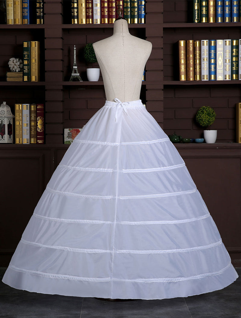 White Ball Gown Slip 1 tier Bridal Hoop Skirt Wedding Petticoat-stylesnuggle