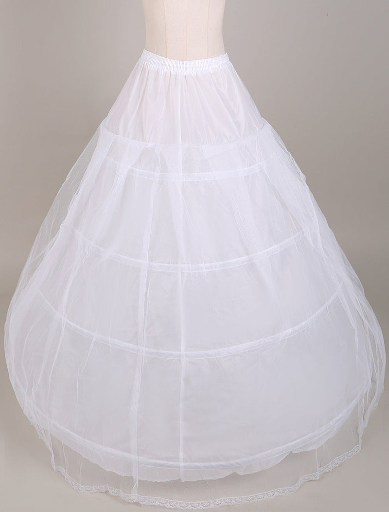 White Ball Gown Style Bridal Petticoat with Drawstring Waist-stylesnuggle