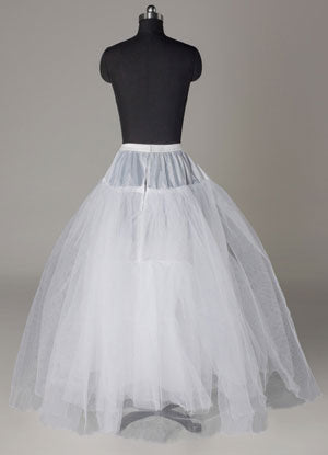 White Ball Gown Tulle 3 tier Bridal Crinoline Slip Wedding Petticoat-stylesnuggle