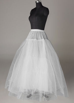 White Ball Gown Tulle 3 tier Bridal Crinoline Slip Wedding Petticoat-stylesnuggle