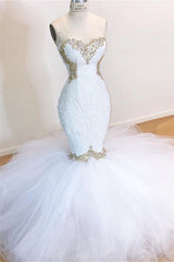 White Lace Mermaid Sweetheart Simple Wedding Dresses for Sale-stylesnuggle