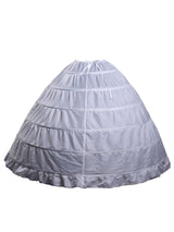 White Long White Full Gown 6 Hoop Bridal Crinoline Slip Wedding Petticoat-stylesnuggle