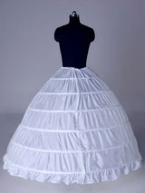 White Long White Full Gown 6 Hoop Bridal Crinoline Slip Wedding Petticoat-stylesnuggle