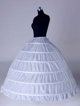 White Long White Full Gown 6 Hoop Bridal Crinoline Slip Wedding Petticoat-stylesnuggle