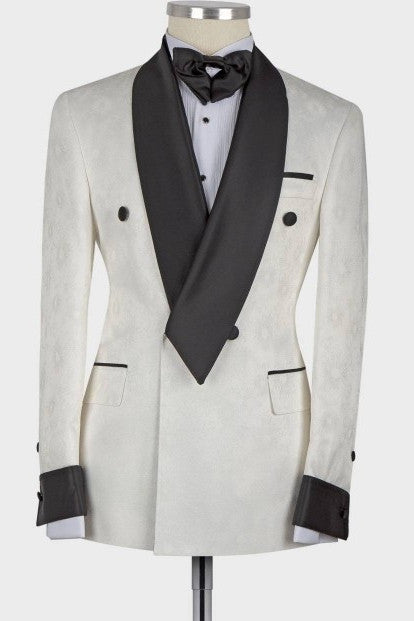 Looking for the best collection of White Shawl Lapel Double Breasted Fashion Slim Fit Wedding Groom Suit with affordable price Shop White Shawl Lapel Men blazers at stylesnuggle with free shipping available.