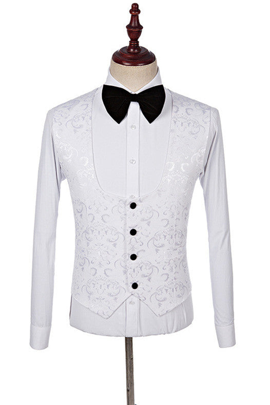 Discover White Three Pieces Fashion Jacquard Shawl Lapel Wedding Suits with stylesnuggle. Shop for a range of White Shawl Lapel Men Suits for every occasion with rush order service in cheap price.