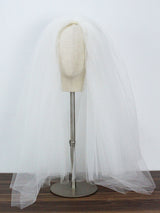 White Three-Tier Tulle Cut Edge Classic Bridal Veils-stylesnuggle