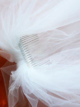 White Three-Tier Tulle Cut Edge Classic Bridal Veils-stylesnuggle