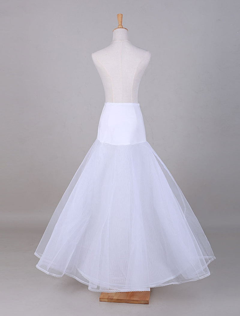 White Tulle A-Line Slip One Size Wedding Petticoat-stylesnuggle