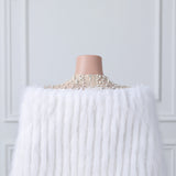 White V-neck Neckline Shawl Winter Wedding Shawl-stylesnuggle