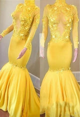 stylesnuggle offers Yellow High Neck Flower Appliques Mermaid Long Sleevess Prom Dresses at a cheap price from Mermaid hem.. Shop for Gorgeous yet affordable Long Sleevess Real Model Series.