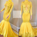 stylesnuggle offers Yellow High Neck Flower Appliques Mermaid Long Sleevess Prom Dresses at a cheap price from Mermaid hem.. Shop for Gorgeous yet affordable Long Sleevess Real Model Series.