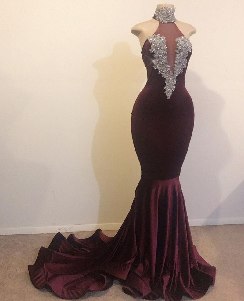 stylesnuggle has the hottest styles like Mermaid Open Back Chic High Neck Silver Beads Appliques Prom Party Gowns for your besties in a wide range of colors On Sale. Get 10% off your first order!